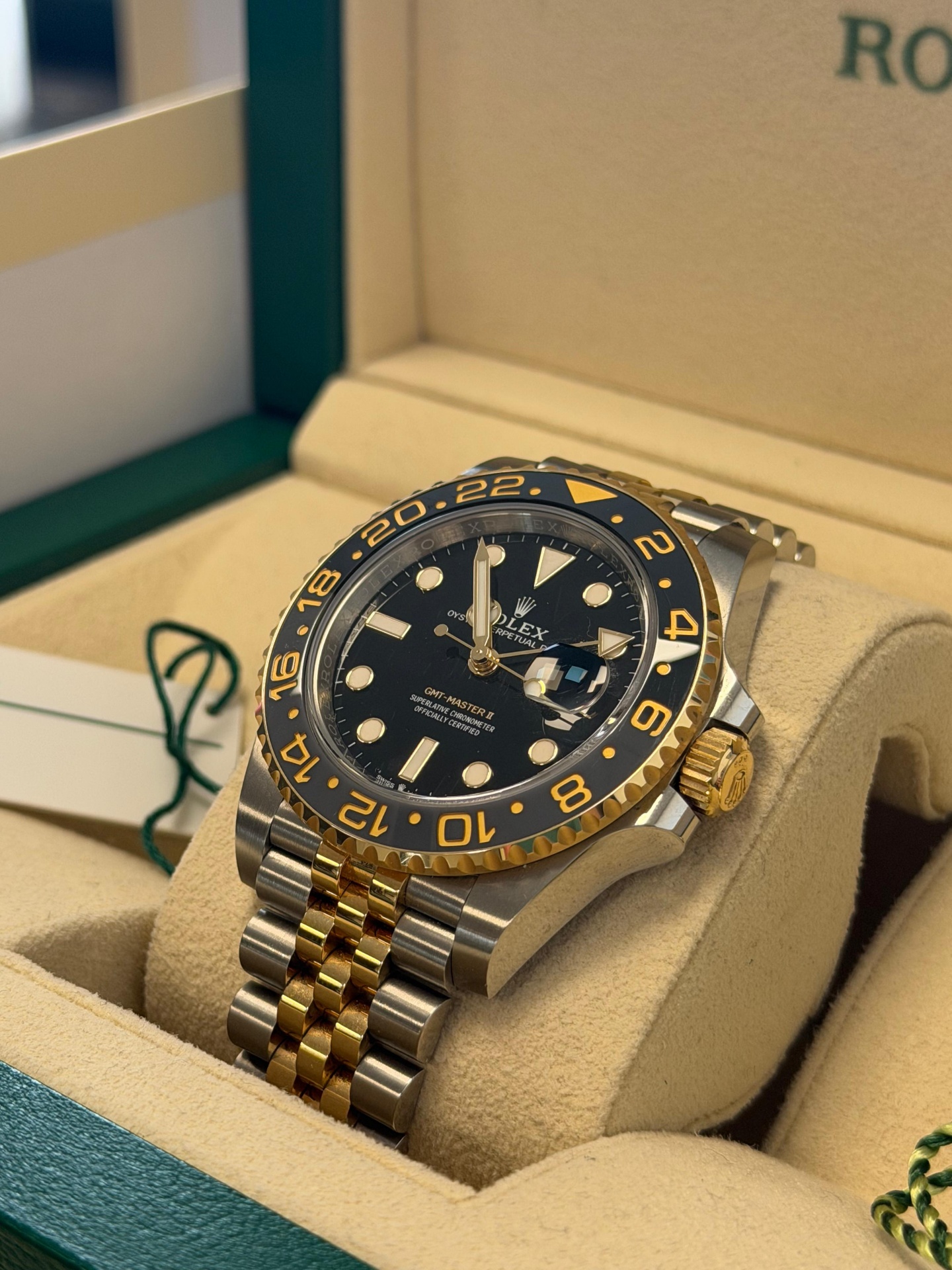 Rolex GMT-Master II two-tone yellow gold boxed